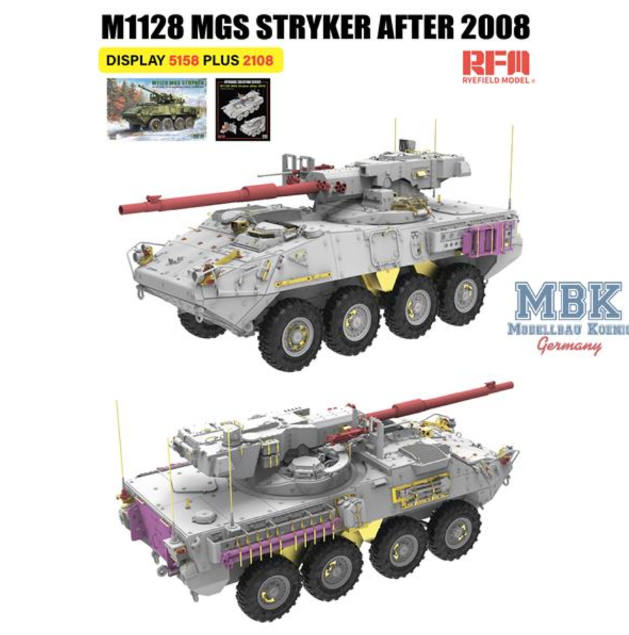 Rye Field Model 5158 M1128 MGS Stryker After 2008 1:35 Bausatz NEU OVP