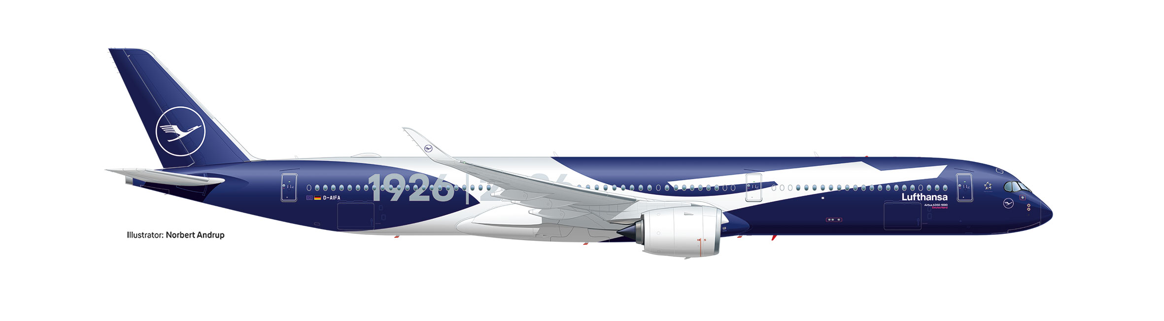 Herpa 539524 A350-1000 Lufthansa 100Jahre