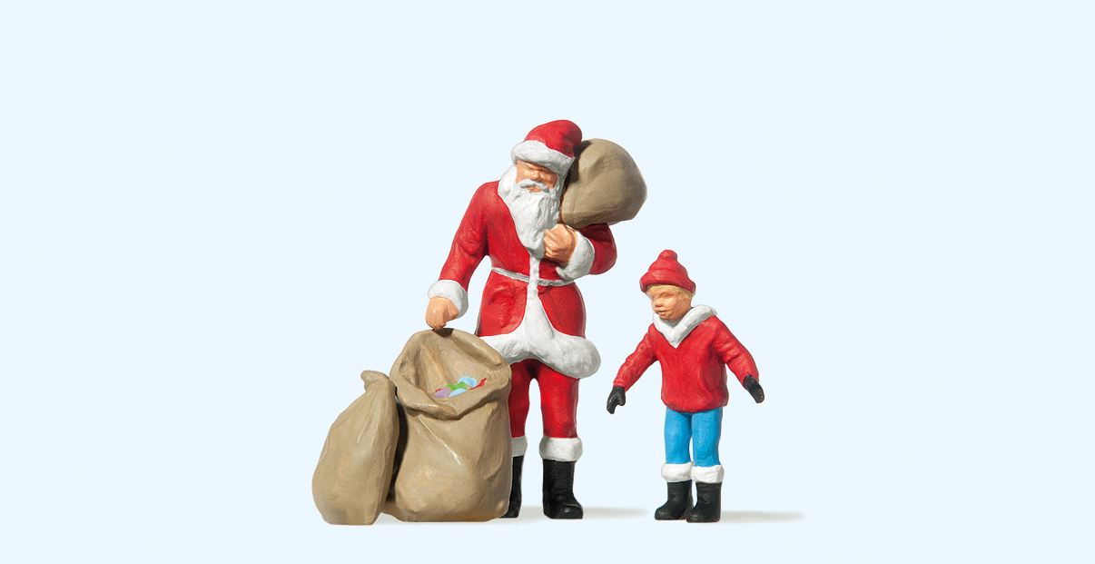 Preiser 65335 Weihnachtsmann und Kind 1:45 Spur 0 Neu OVP