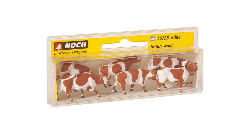 Noch 15726 Kühe, braun-weiß 1:87 Spur H0 Neu OVP Tiere