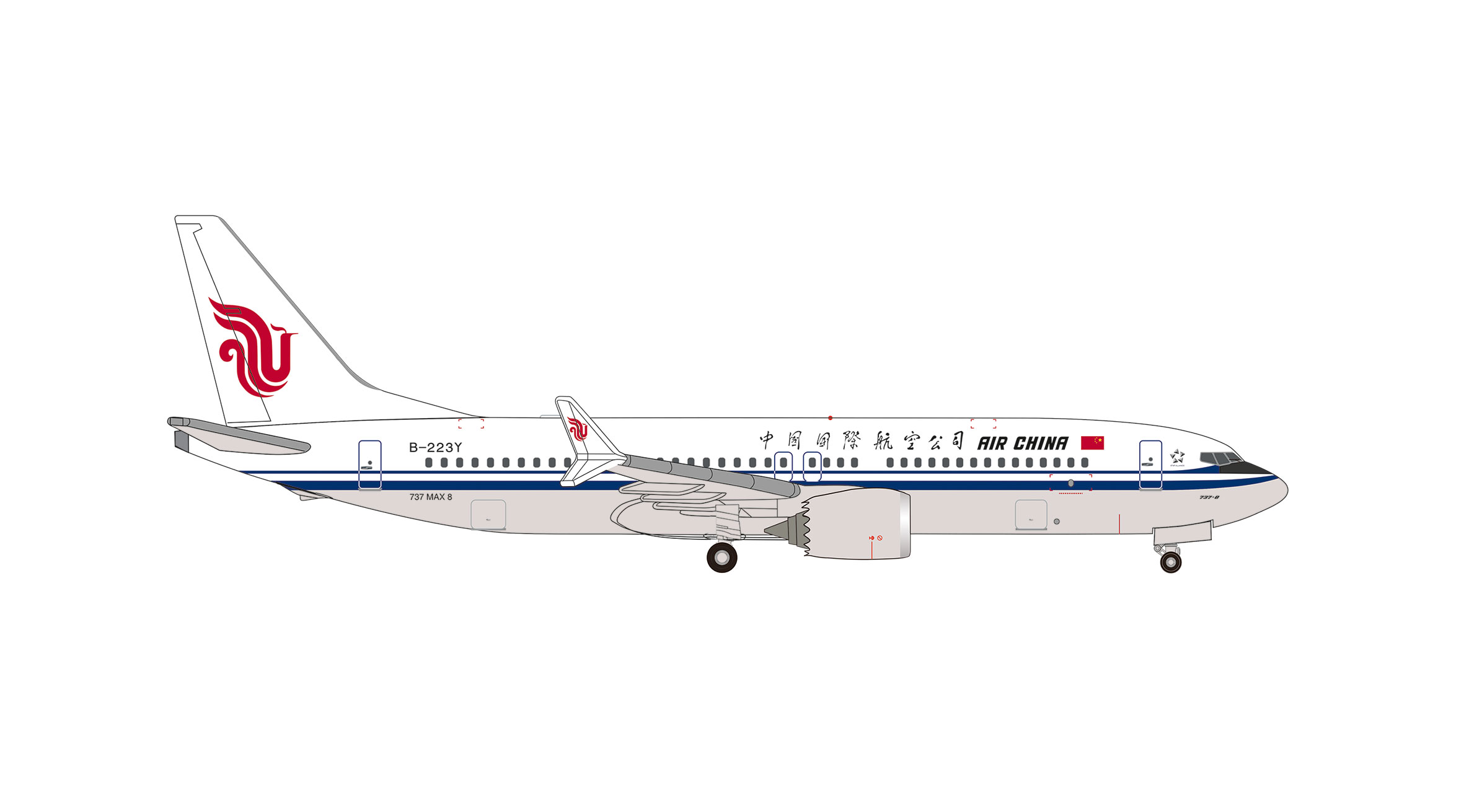 Herpa 539654 Boeing 737 Max 8 Air China