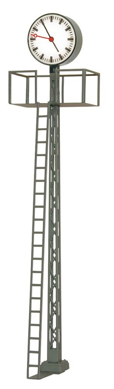 Viessmann 5082 H0 Beleuchtete Bahnhofsuhr auf Gittermast,LED weiß, Höhe: 11