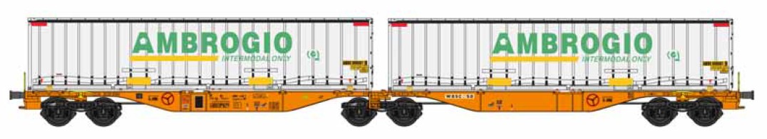 B-Models 59.310 Containertragwgn Sggmrs CH-WASCO Ambrogio Spur H0