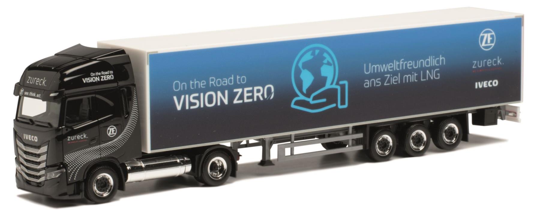 Herpa 948388 Iveco S-Way LNG Koffer-Sattelzug "Zureck / Vision Zero" 1:87