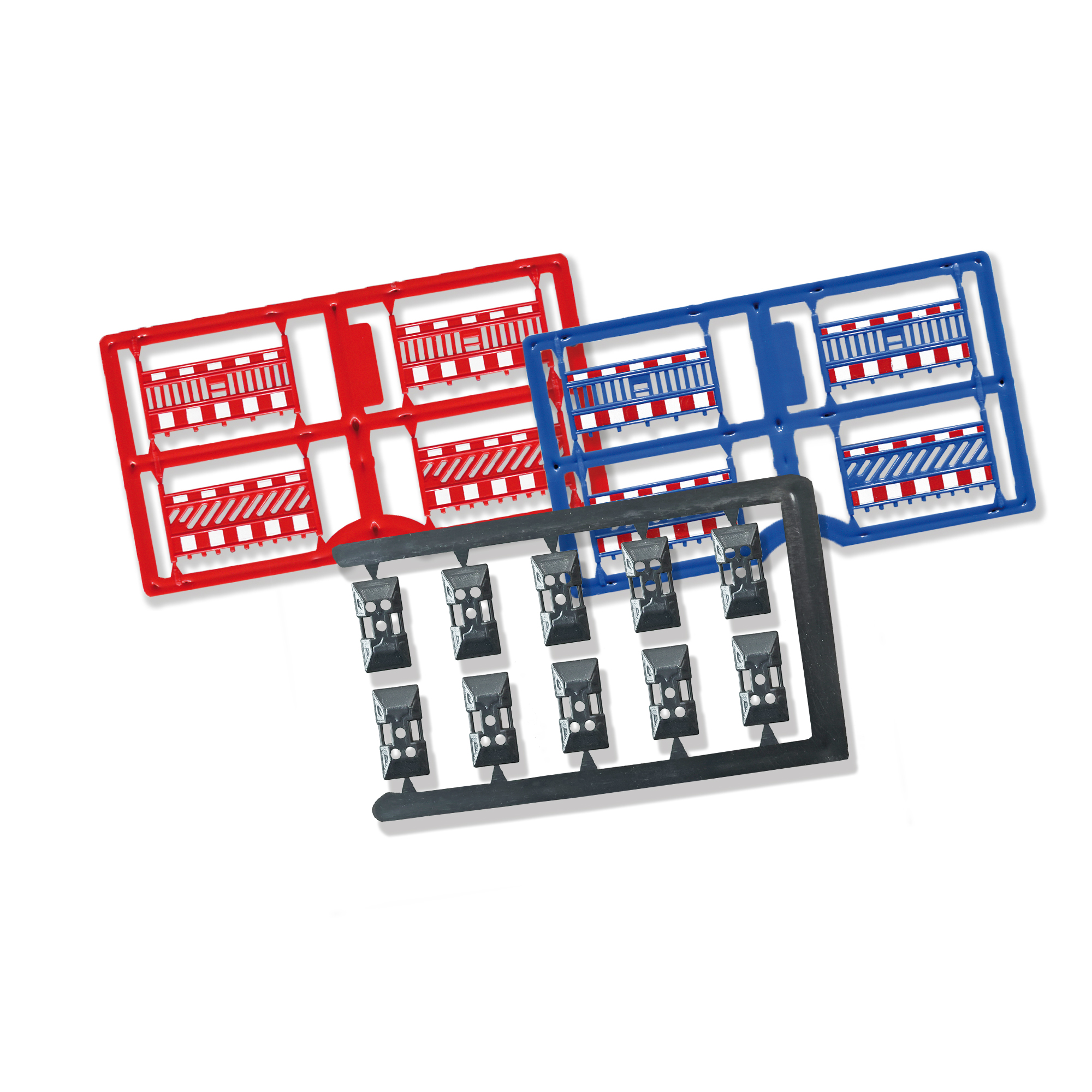 Busch 1109 Schrankenzaun blau/rot H0