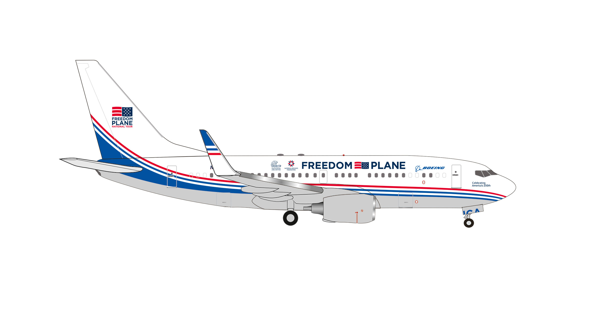 Herpa 539890 Boeing 737-700 BBJ Freedom Pl.