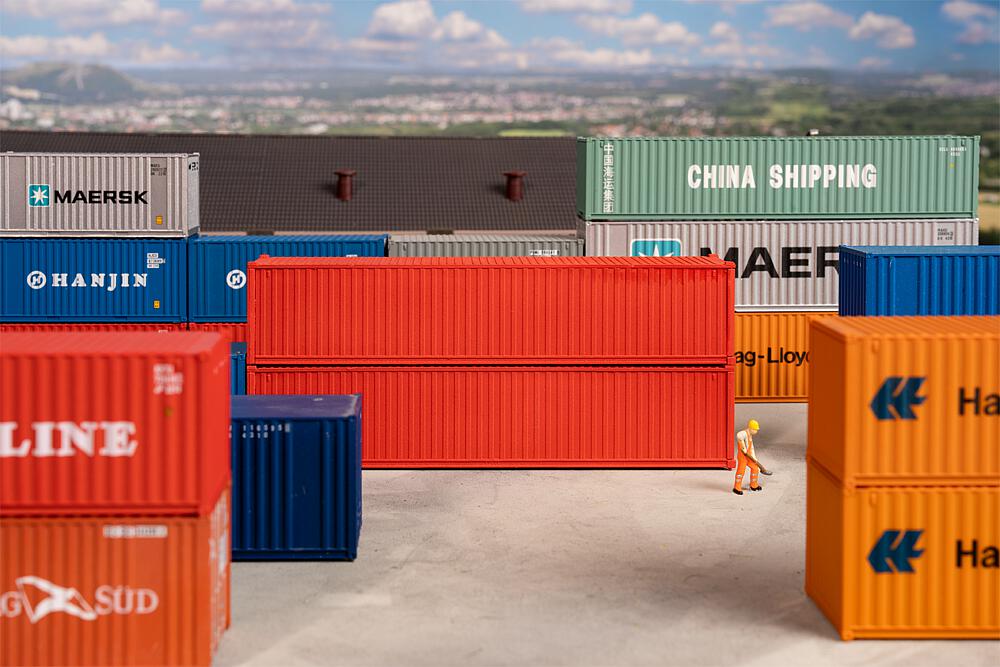 Faller 182154 40' Container rot 2er-Set 1:87 Spur H0 Bausatz Neu