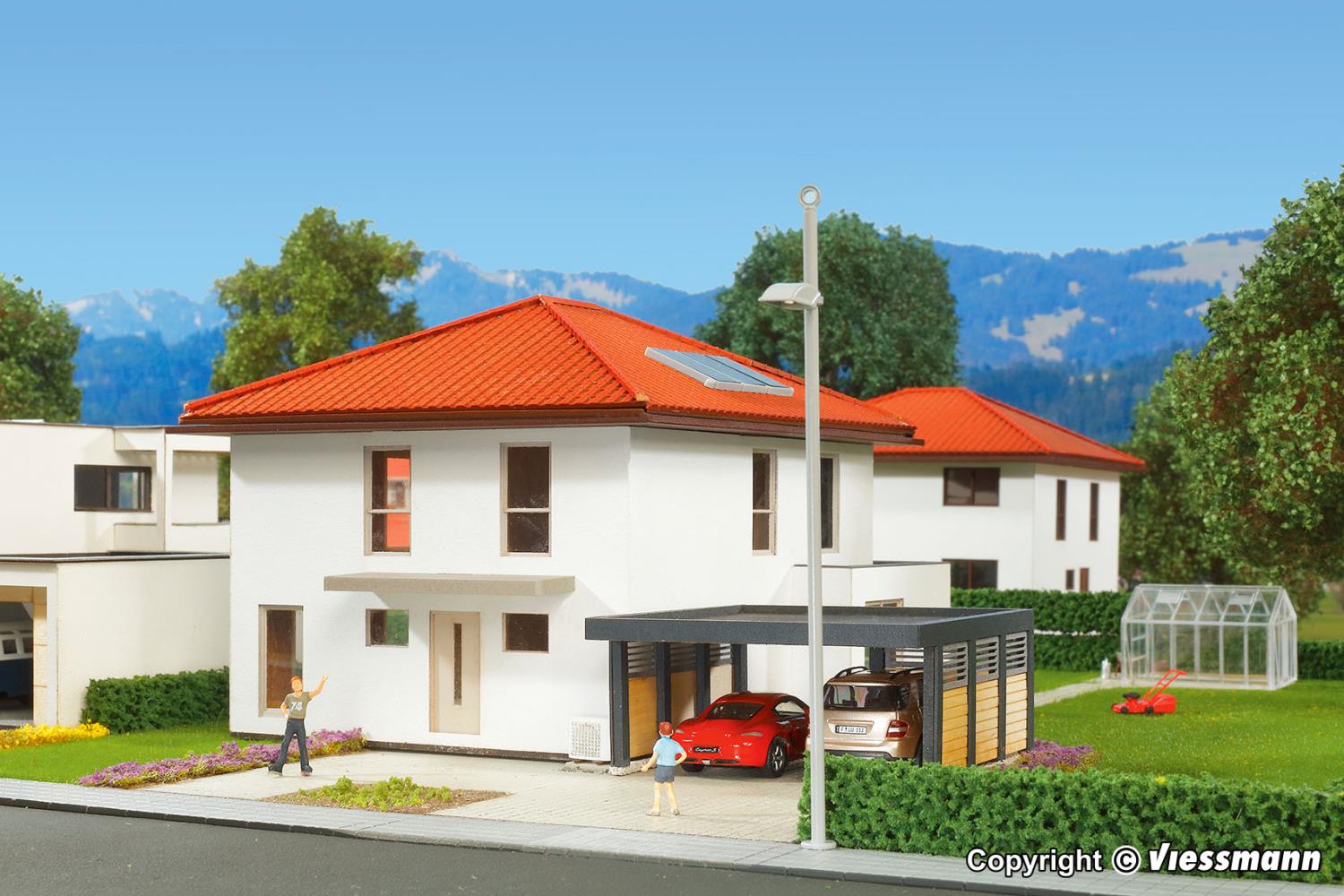 Kibri 38336 Kubushaus Mia mit Carport Polyplate 1:87 Spur H0 Neu