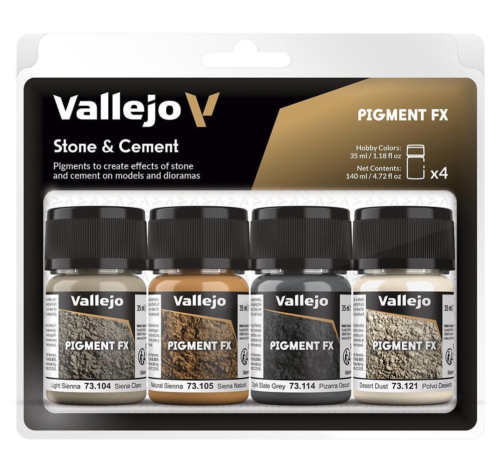 Vallejo 73192 Pigment-Set Stein und Beton 4 x 35 ml NEU OVP