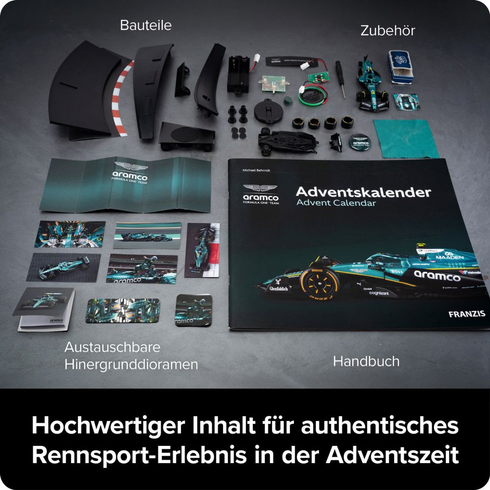 Franzis 67325 Aston Martin Aramco Formula 1 Adventskalender 1:43