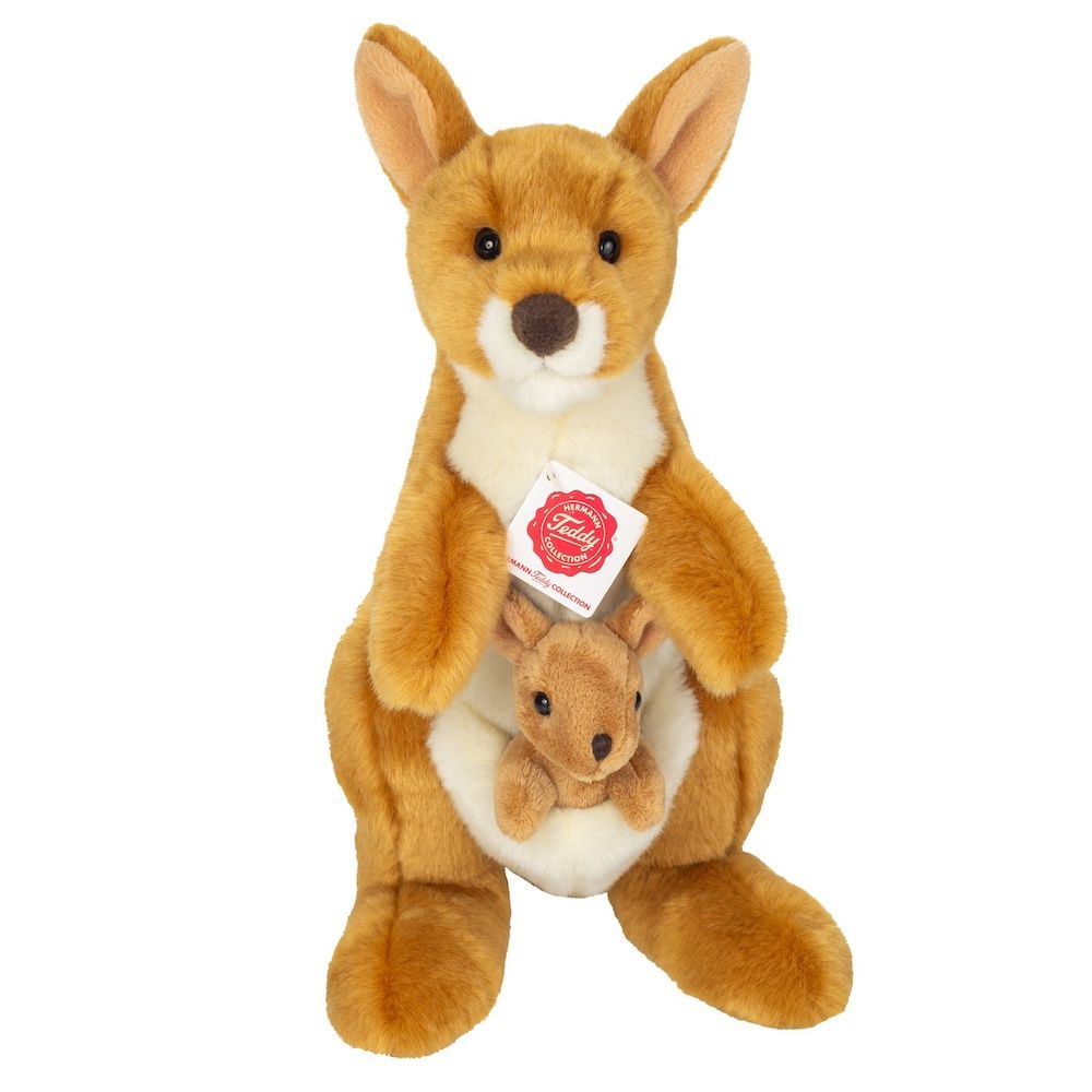 Teddy Hermann 916338 Känguru mit Baby 30 cm Stoff/Plüsch/Kuscheltier NEU
