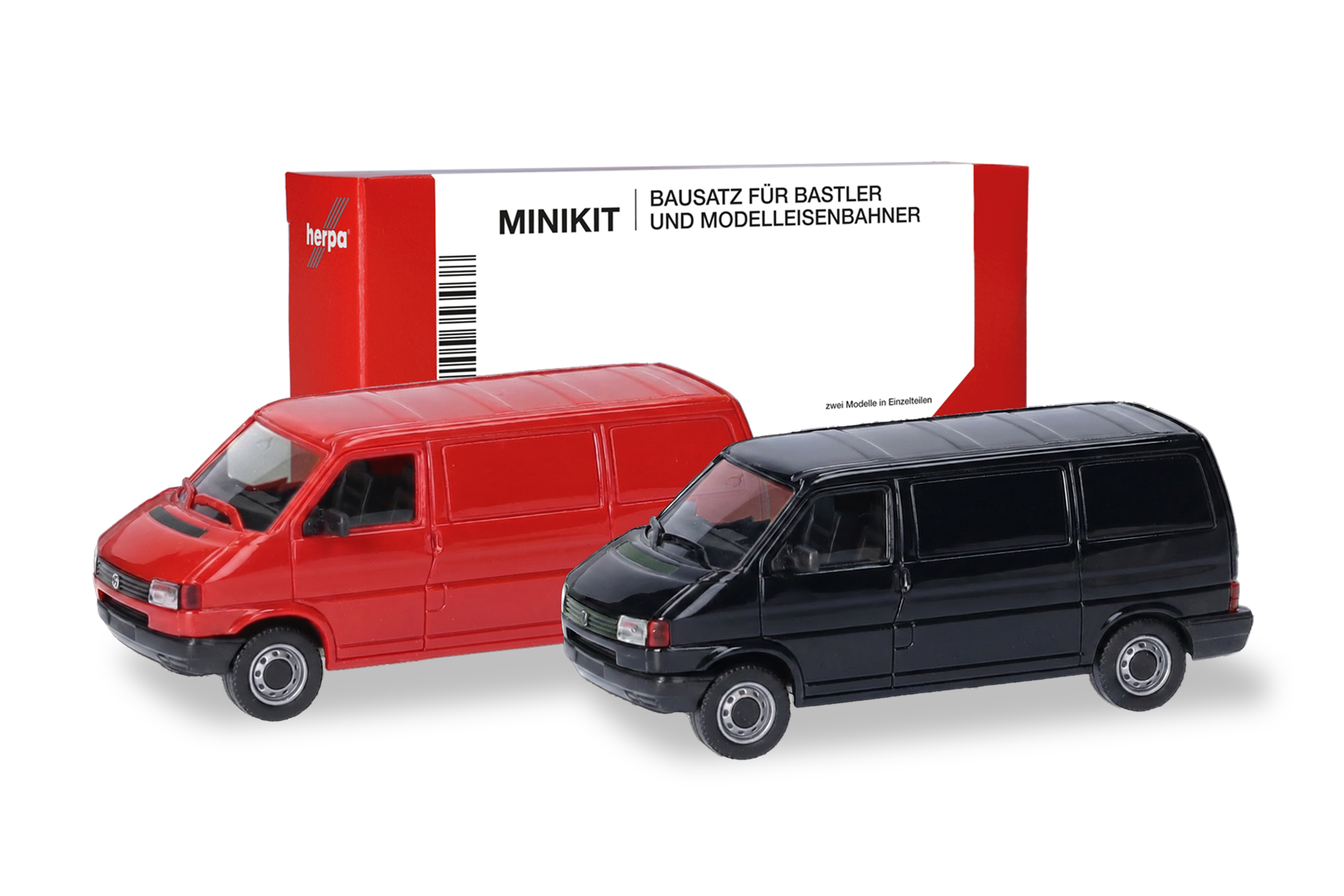 Herpa 012386-005 MiniKit VWT4 Kasten rot/schwar