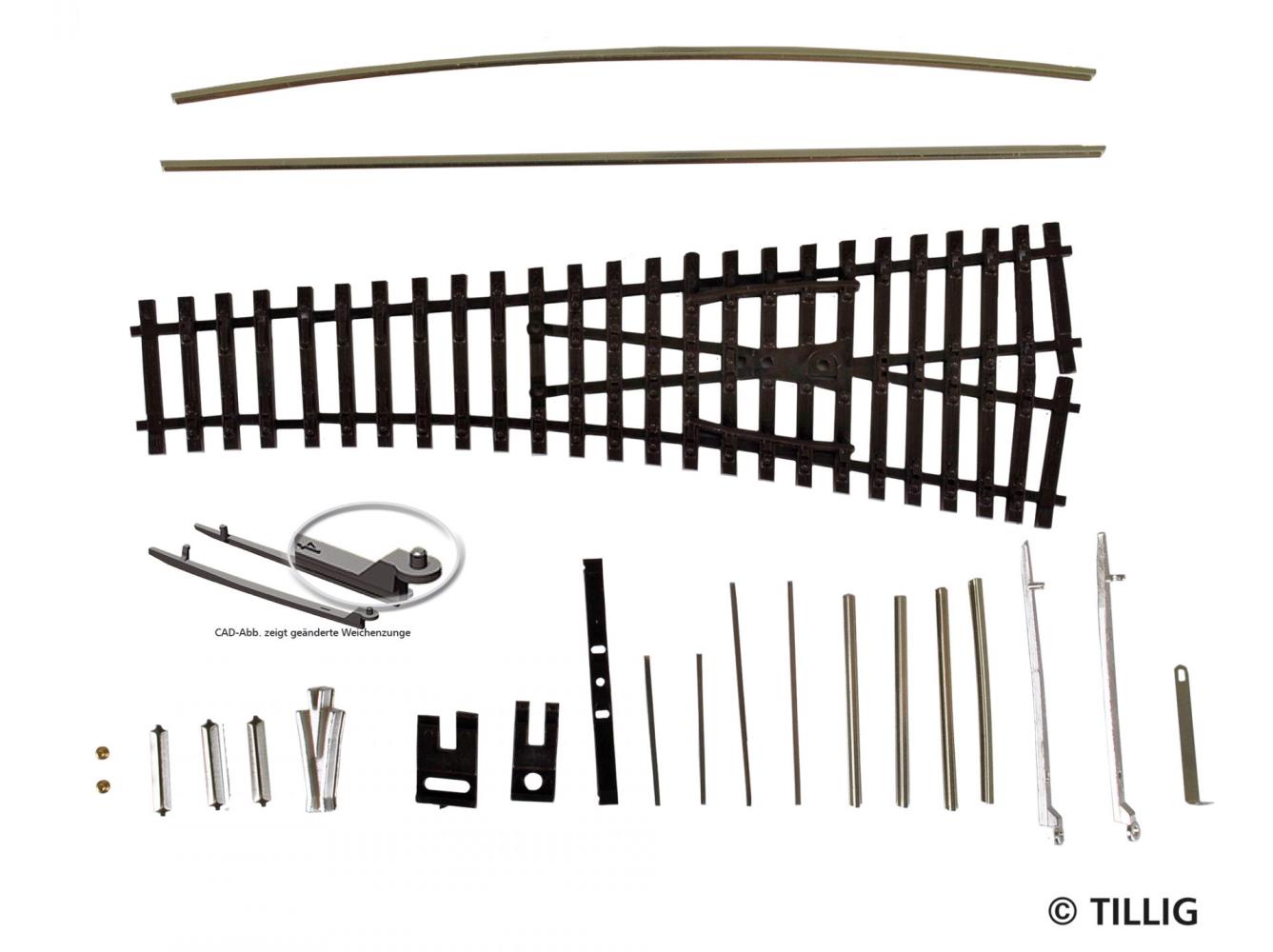 Tillig 83435 EW1 Bausatz rechts 15° 1:120 Spur TT Neu OVP