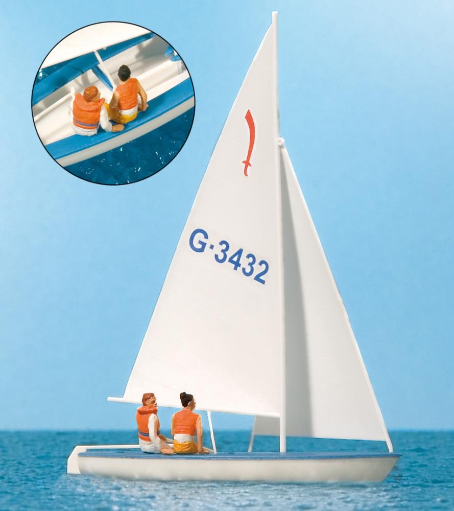 Preiser 10676 Segler (1) Segelboot "Korsar" 1:87 Spur H0 Neu OVP