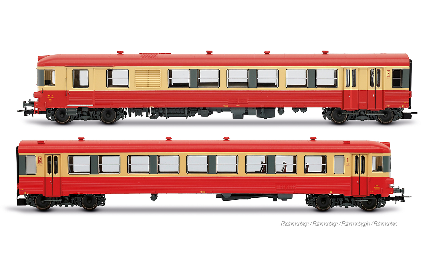 Jouef HJ2625 SNCF, 2-tlg. Dieseltriebwagen X 4300, rot-cremefarbene Lacki