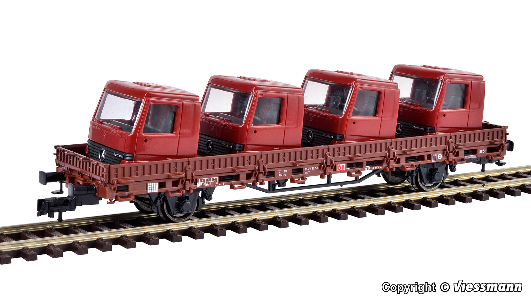 Kibri 26253 Niederbordwagen mit Führerhäusern beladen Spur H0