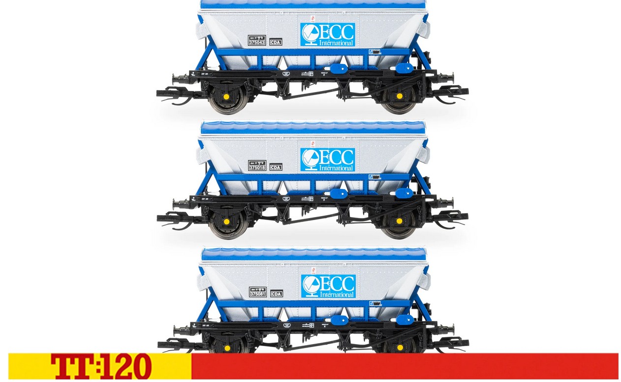 Hornby TT6049 ECC - CDA Hopper Wagon - Triple Pack 1:120 Spur TT
