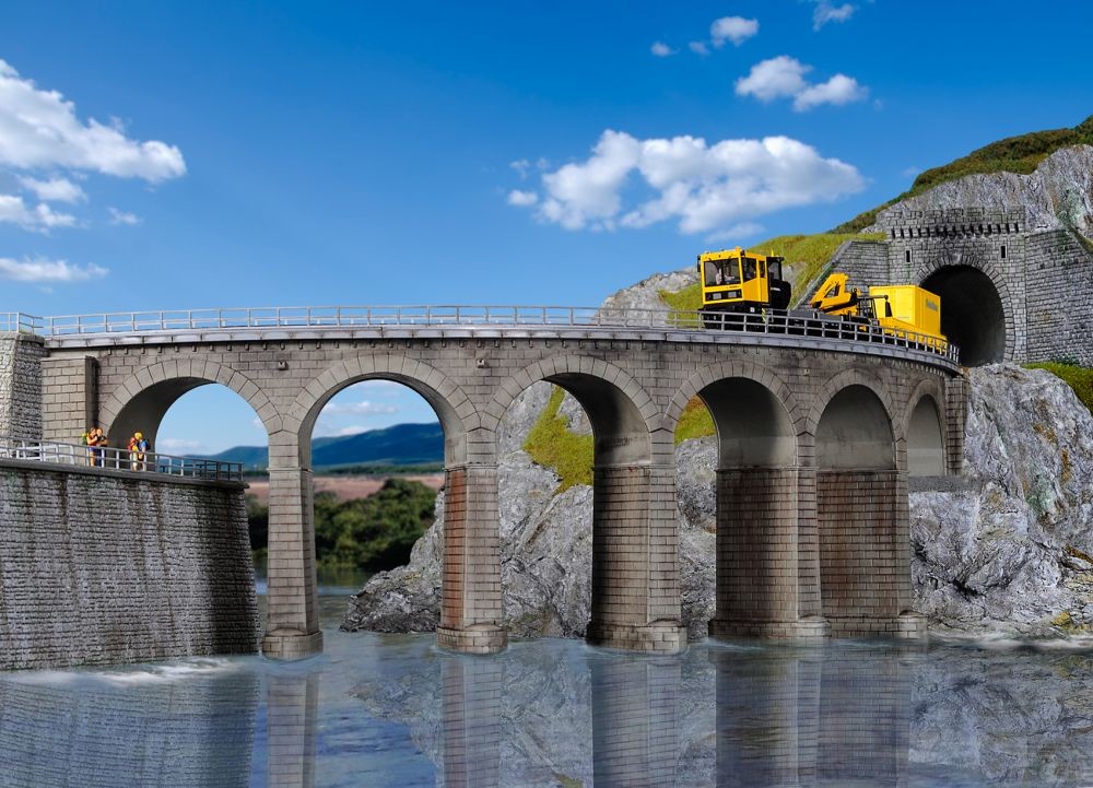 Kibri 39725 H0 Riedberg-Viadukt mit Eisbrecherpfeilerngebogen, eingleisi