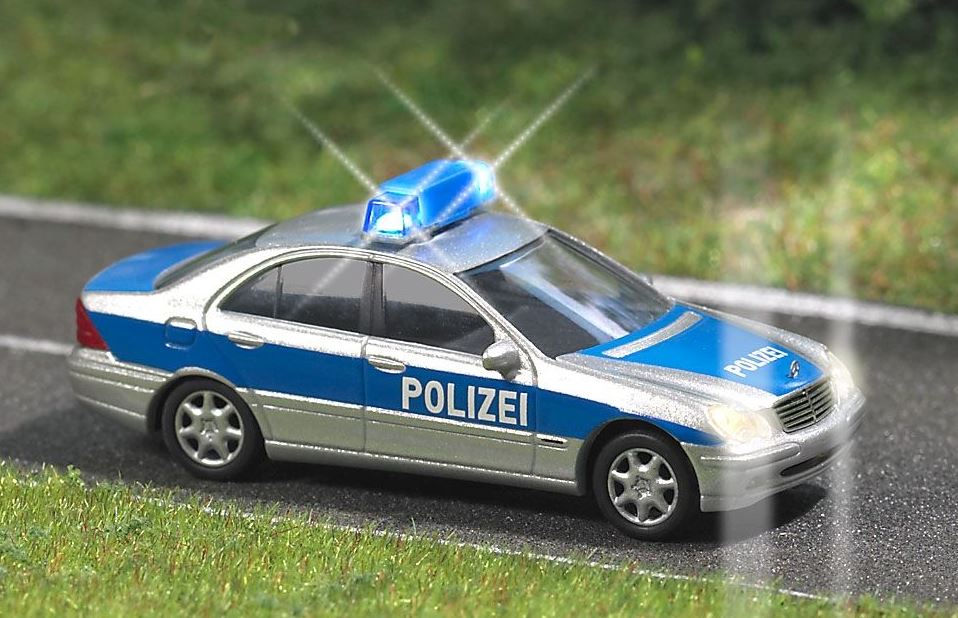 Busch 5615 Mercedes Polizei mit blauen LEDs 1:87 H0 NEU