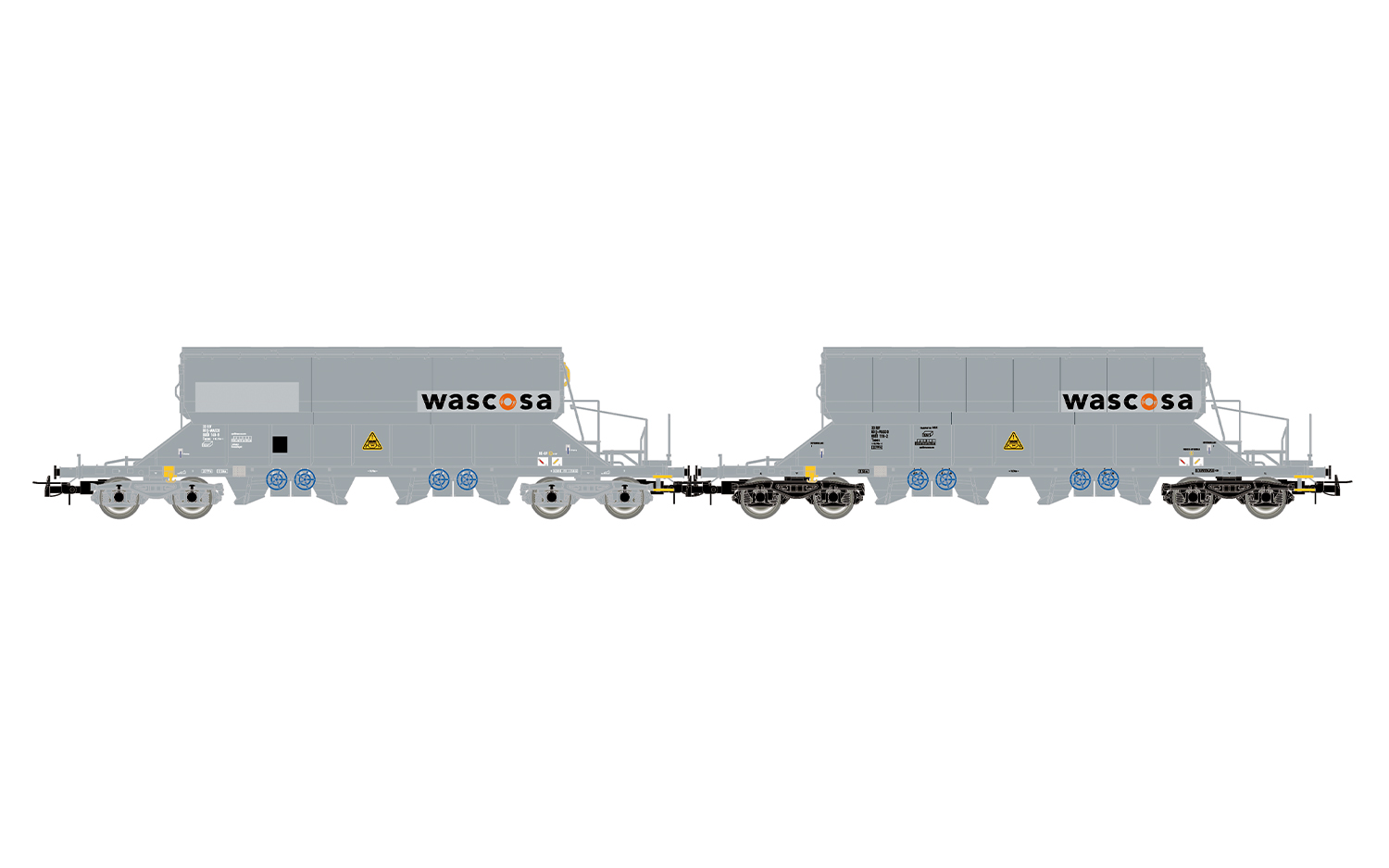 Rivarossi HR6688 D-WASCO, 2-tlg. Set 4-achs. Schwenkdachwagen der Bauart Taoo