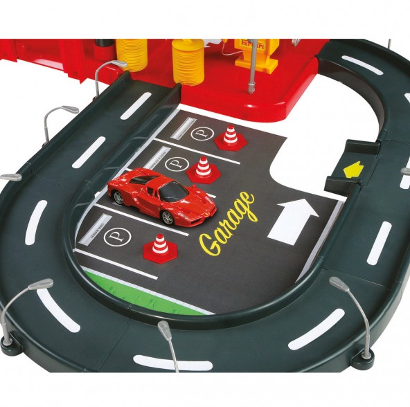 Bburago 18-31204 Ferrari R&P 1:43 "ParkingGarage" inkl. 2 Fahrzeugen