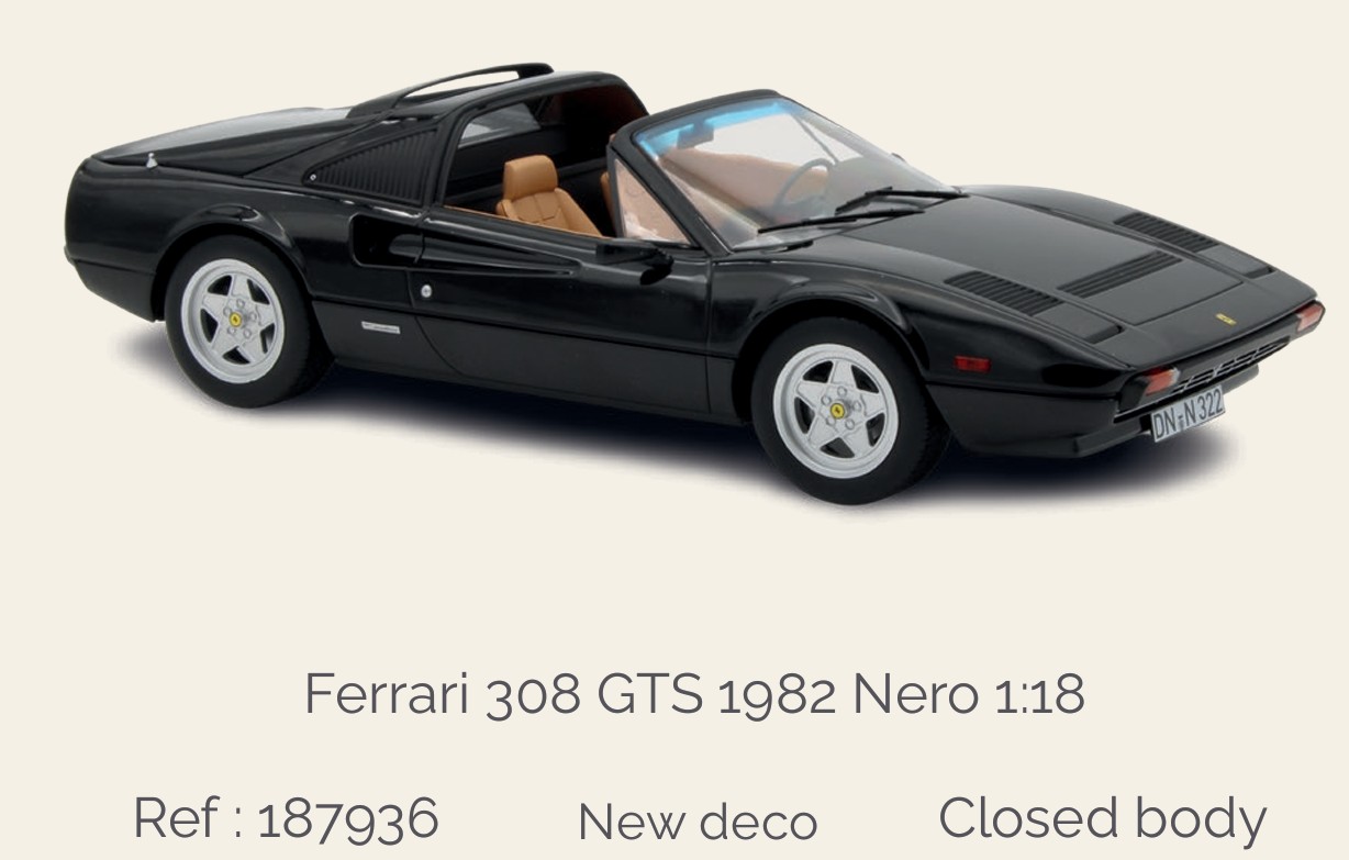 Norev 187936 Ferrari 308 GTS 1982 Nero 1:18