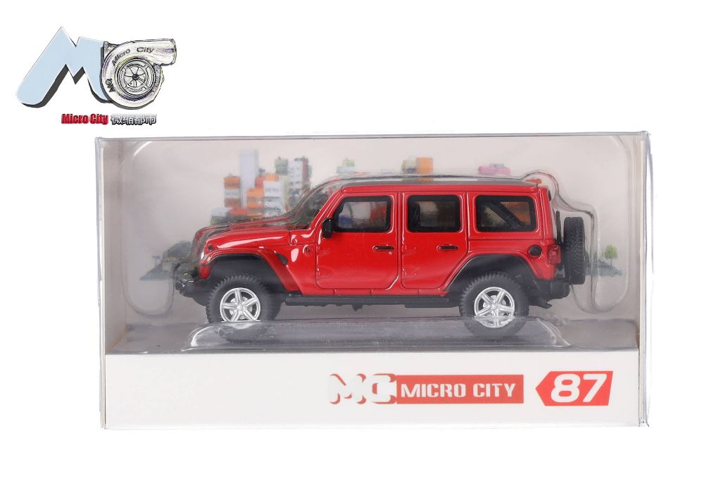 Herpa 87MC000011 MicroCity: Jeep Wrangler, rot (ab 2017) 1:87 Spur H0