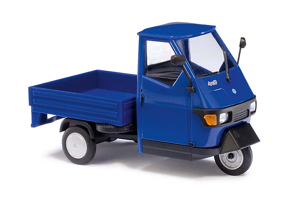 Busch 60002 Piaggio Ape 50 Dunkelblau 1:43 Spur 0 Standmodell Neu