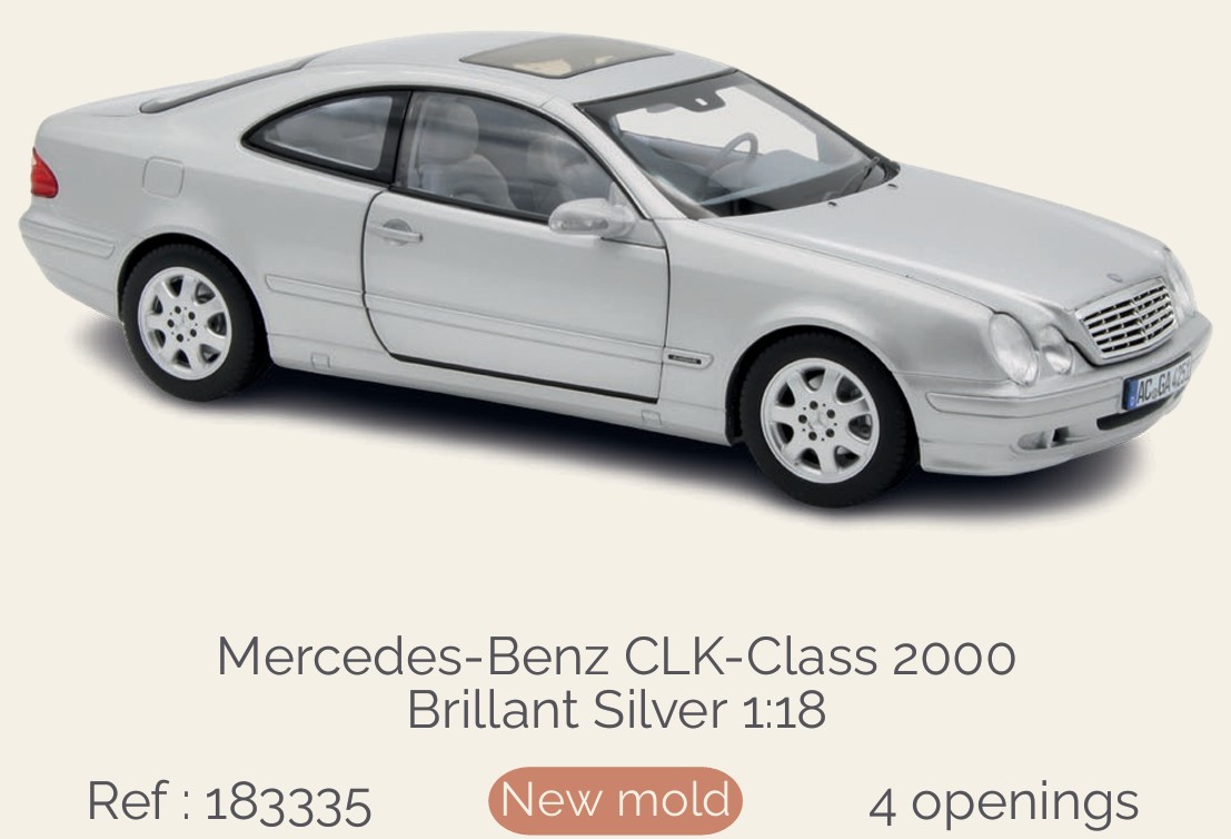 Norev 183335 Mercedes-Benz CLK-Class 2000 Brillant Silver 1:18