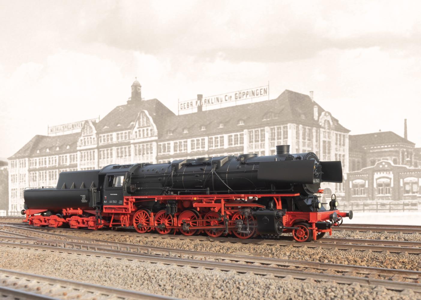 Märklin 39745 Dampflokomotive Baureihe 44 Wannen-Tender Spur H0