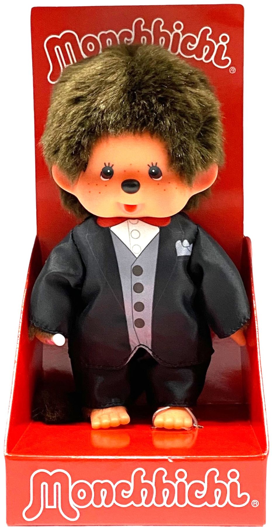 Monchhichi 244065 Plüschfigur Junge Bräutigam schwarz/braun 20 cm Stoff