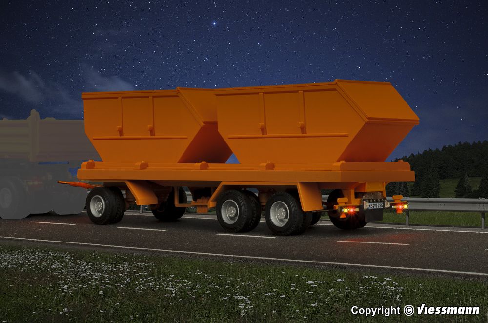 Viessmann 8225 3-achs Containeranhänger kommunalorange Spur H0