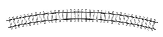 Bemo 4294507 gebogenes Gleis, R 5 520 mm Code 70