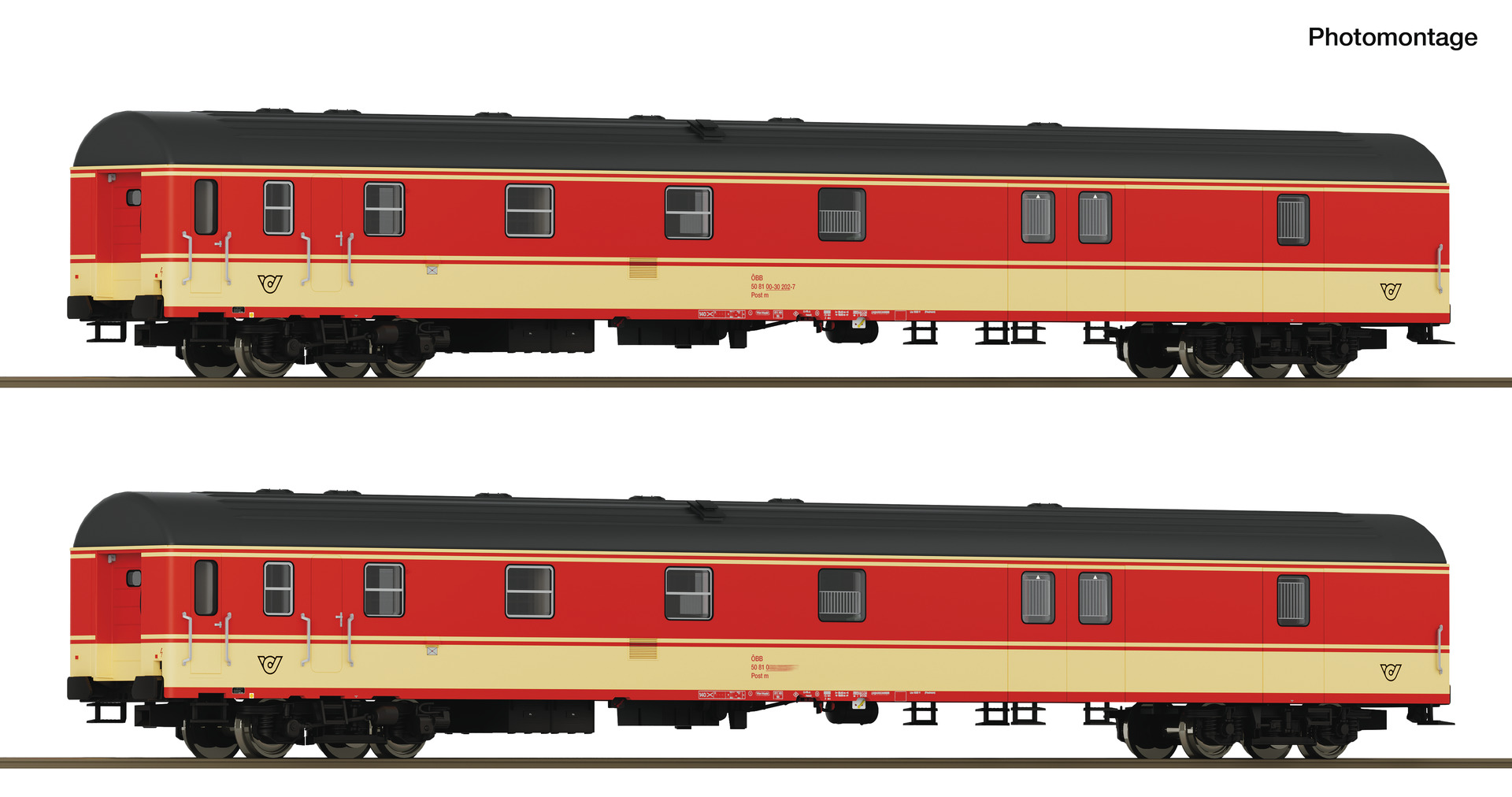 Roco 6210180 2-tlg. Set: Bahnpostwagen "Postschnellzug"