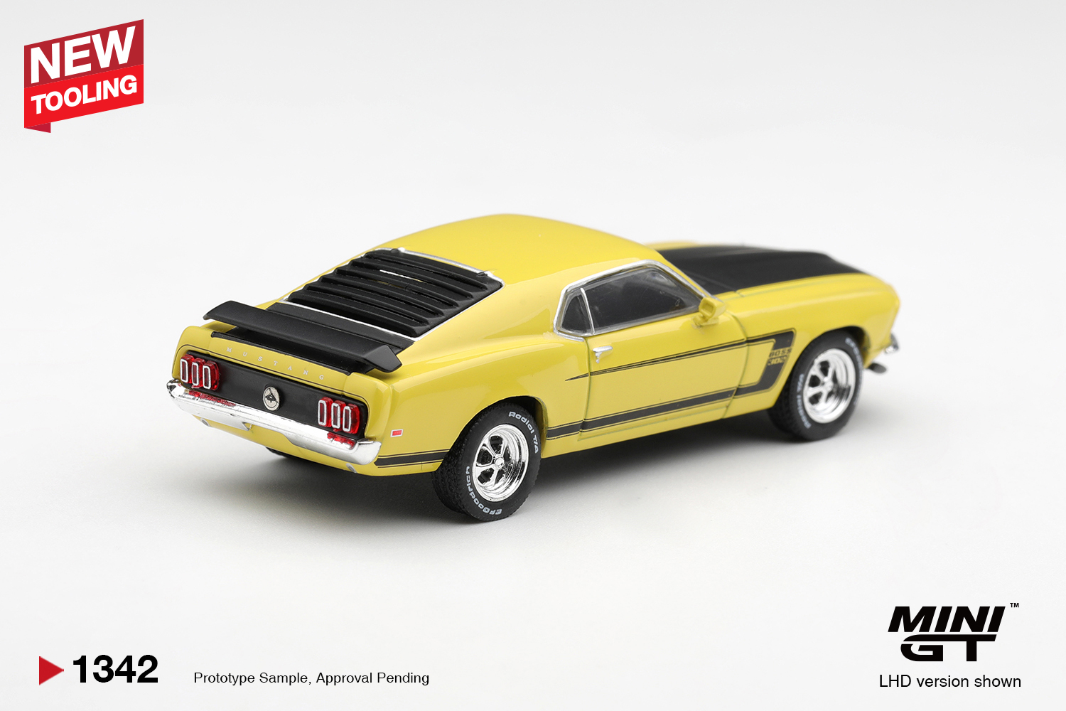 Mini GT 1342 1:64 FORD MUSTANG BOSS 302 BRIGHT YELLOW 1969