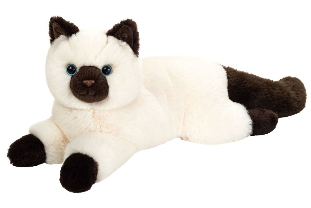 Teddy Hermann 918233 Birma-Katze liegend creme braun 36 cm Plüsch NEU