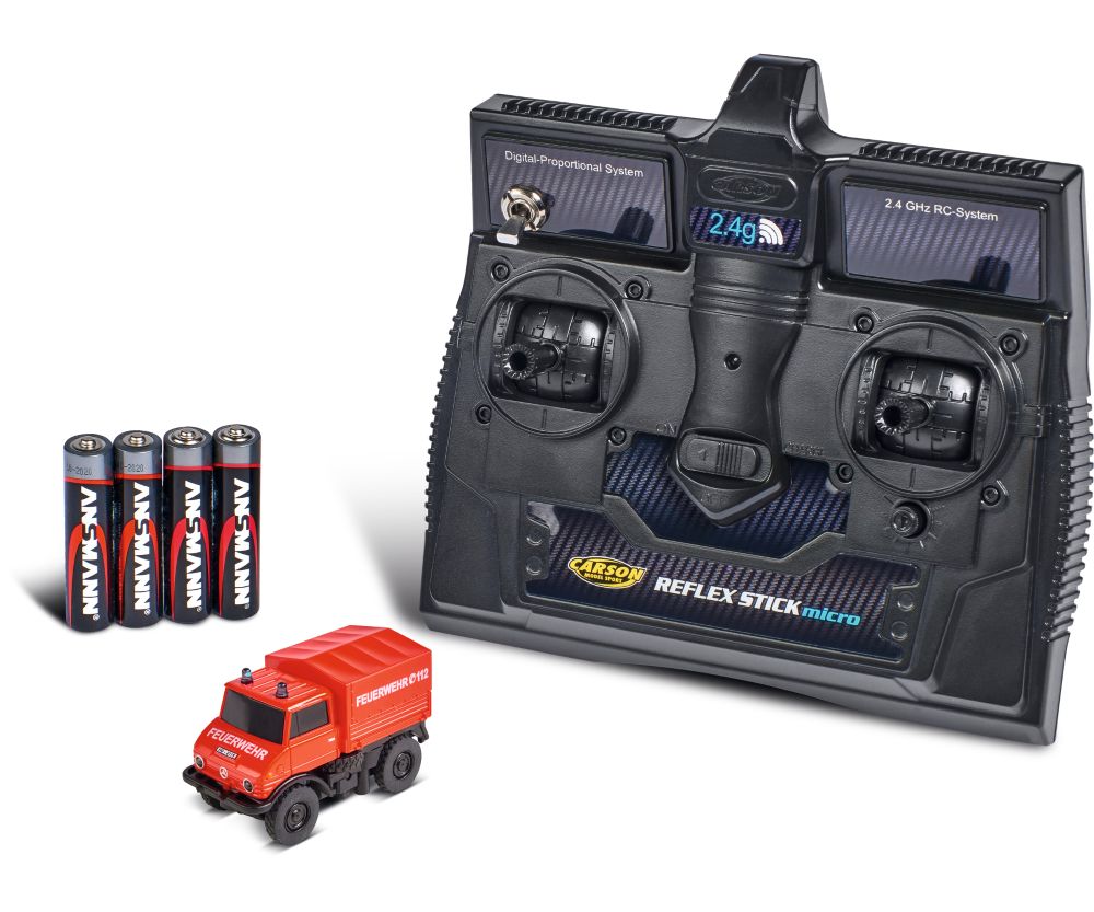 Carson 500504178 1:87 M-B Unimog U406 Feuerwehr 100% RTR