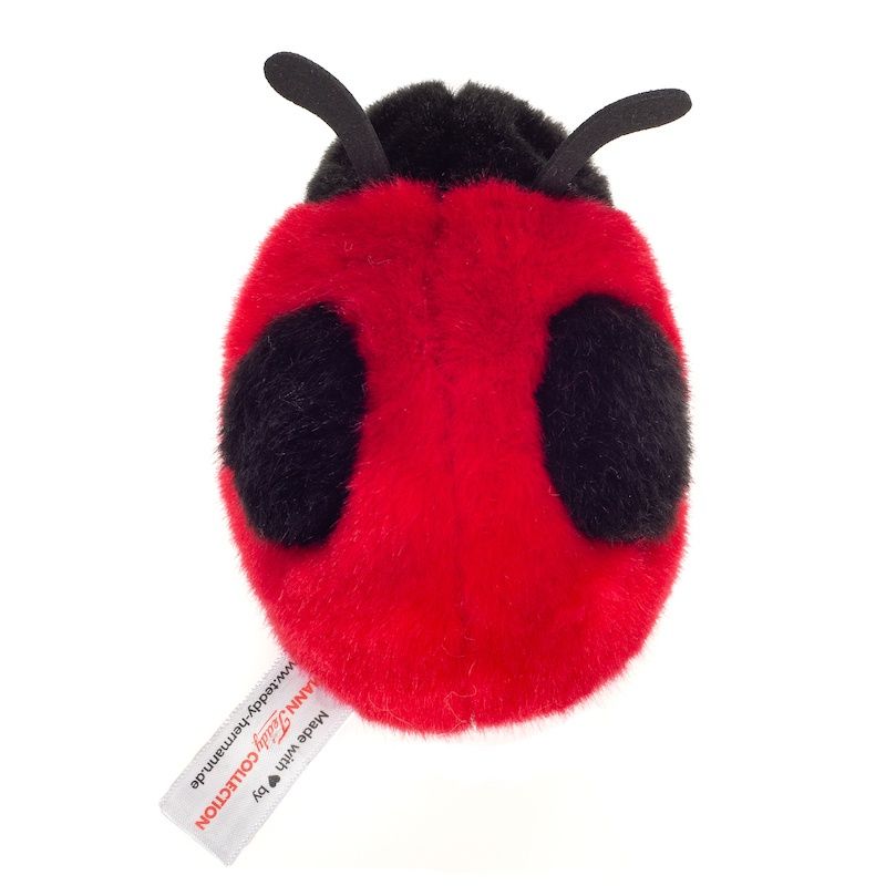 Teddy Hermann 926627 Marienkäfer rot/schwarz 11 cm Stoff/Plüsch/Kuscheltier