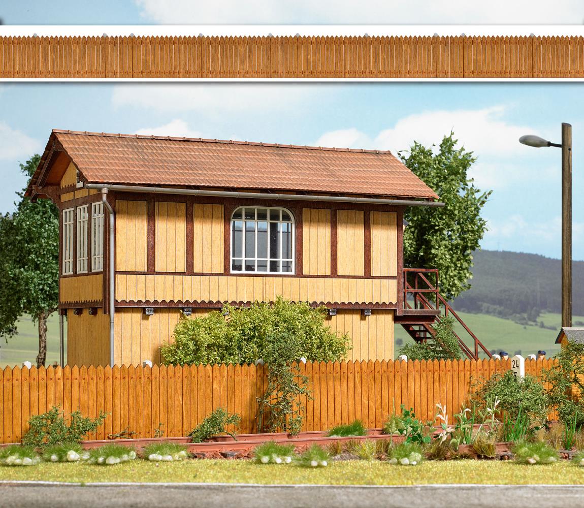 Busch 10243 Bretterzaun aus Echtholz 1:45 Spur 0 Bausatz Neu OVP