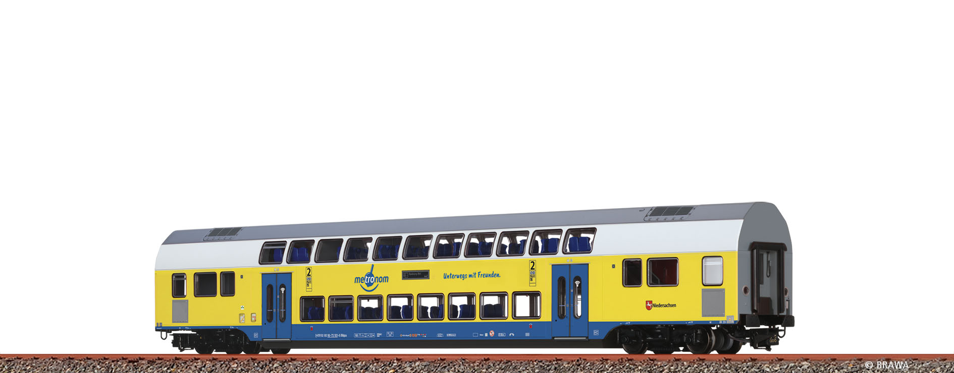 Brawa 44578 H0 Doppelstock-Mittelwagen 2. Kl. Metronom (RE 3 Hamburg Hbf