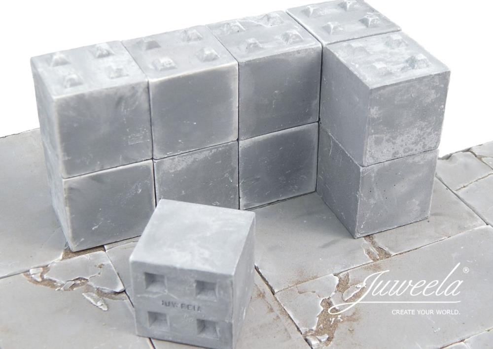 Juweela 23431 Betonblöcke Noppen 8+4 - 8x 8-Noppen, 4x 4-Noppen