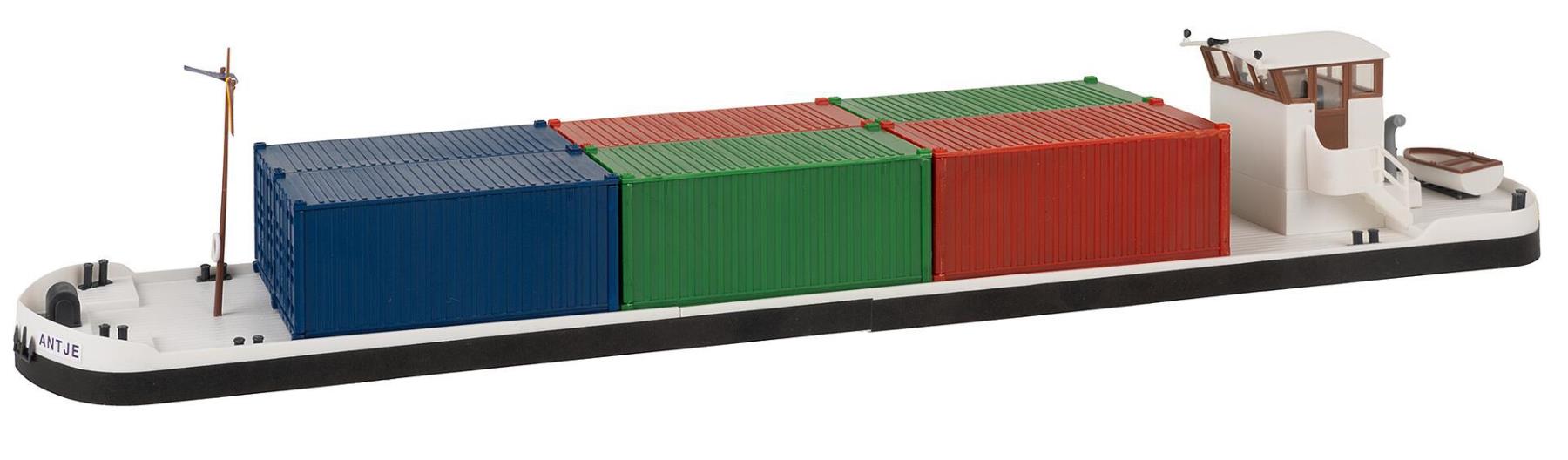 Faller 131013 Flussfrachter mit Containern 1:87 Spur H0 Bausatz Neu