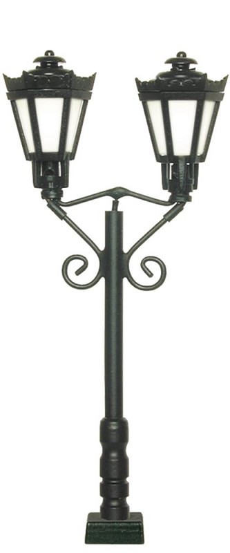 Viessmann 60731 H0 Parklaterne zweiflammig, schwarz,mit Kontaktstecksockel,