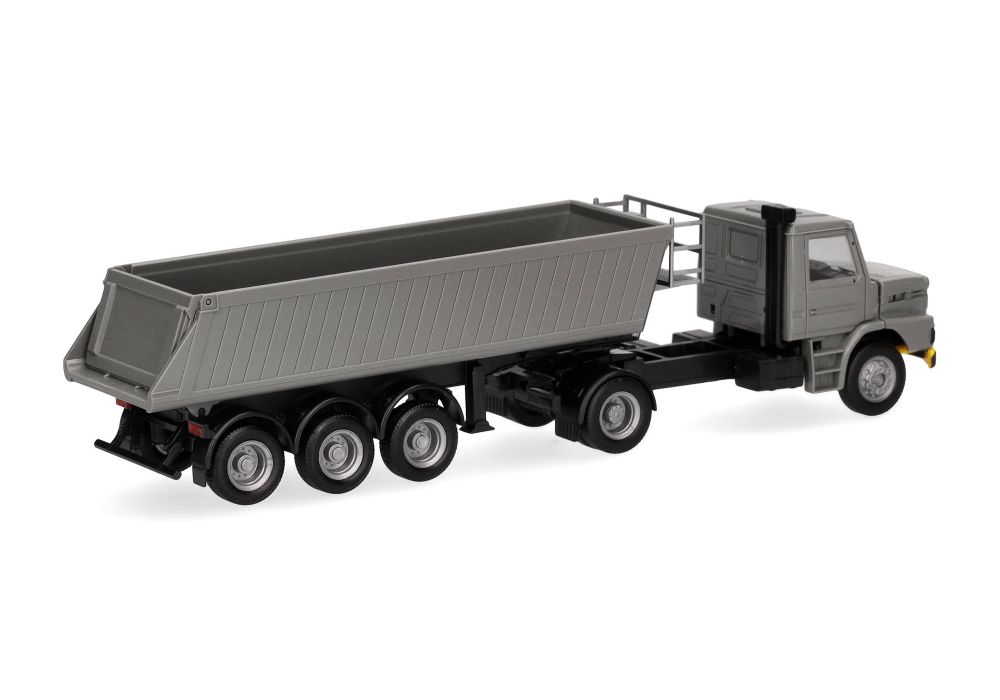 Herpa 319713 Scania Hauber Kipp-Sattelzug grau/gelb 1:87 Spur H0