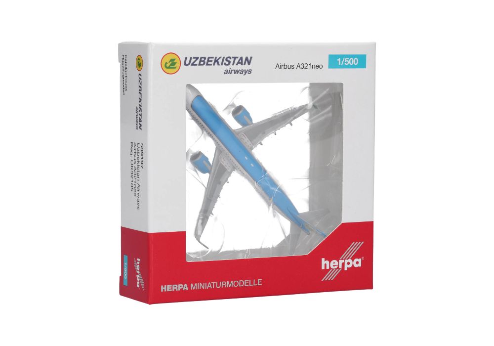 Herpa 539197 Uzbekistan Airways Airbus A321neo – UK32105 1:500