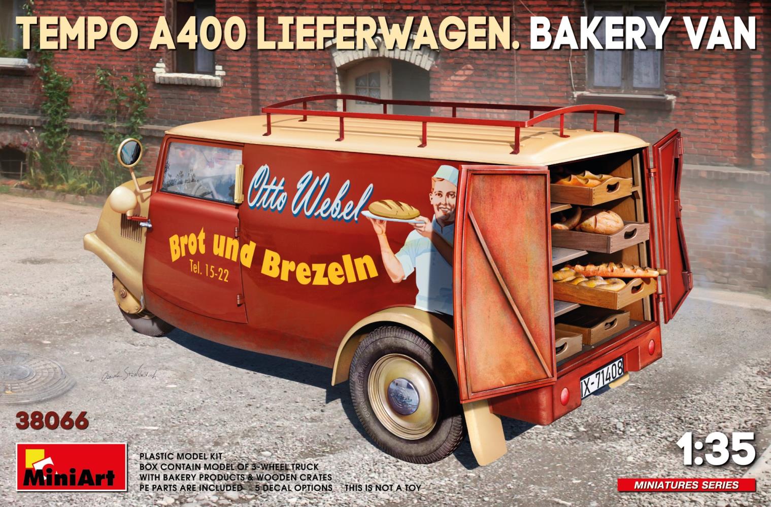 MiniArt 38066 Tempo A400 Lieferwagen m. Backwaren 1:35 Bausatz