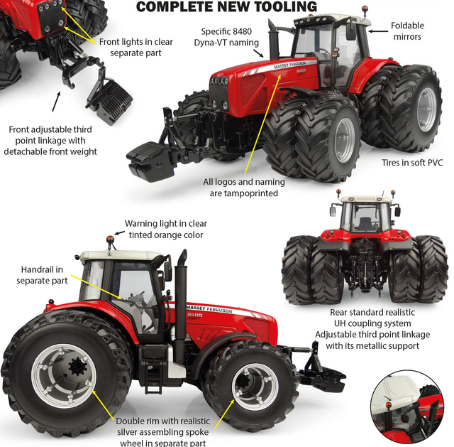 Universal Hobbies UH7281 Massey Ferguson 8480 Dyna-VT with dual wheels 1:32