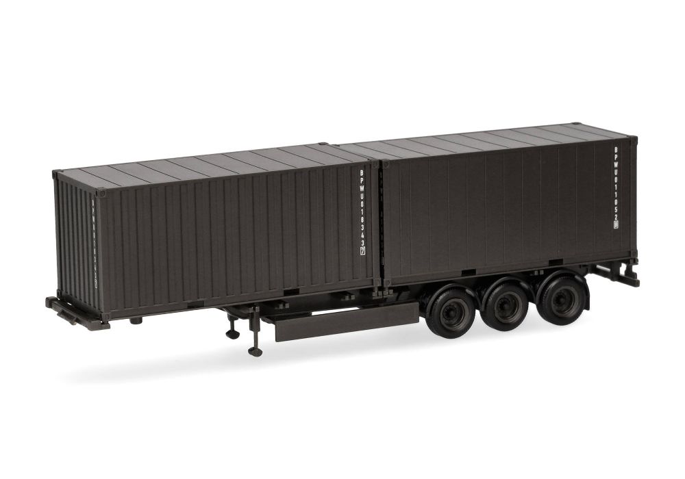 Herpa 747240 Cont.-Aufl. 3achs 2 x 20ft. Container Bundeswehr 1:87