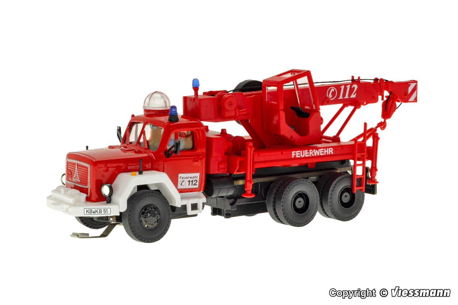 Viessmann 8051 Feuerwehr MAGIRUS DEUTZ 3-achs Bergekran Spur H0