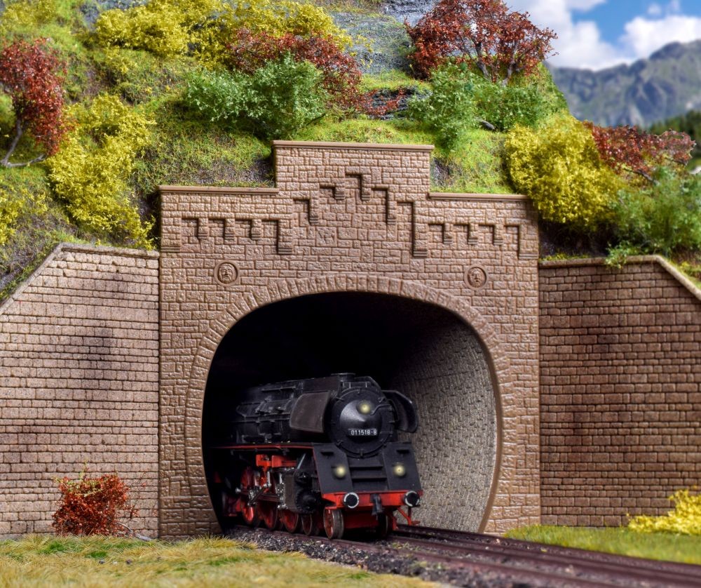Vollmer 42503 Tunnelportal mit Aufsatz, zweigleisig, 2 Stück - Spur H0